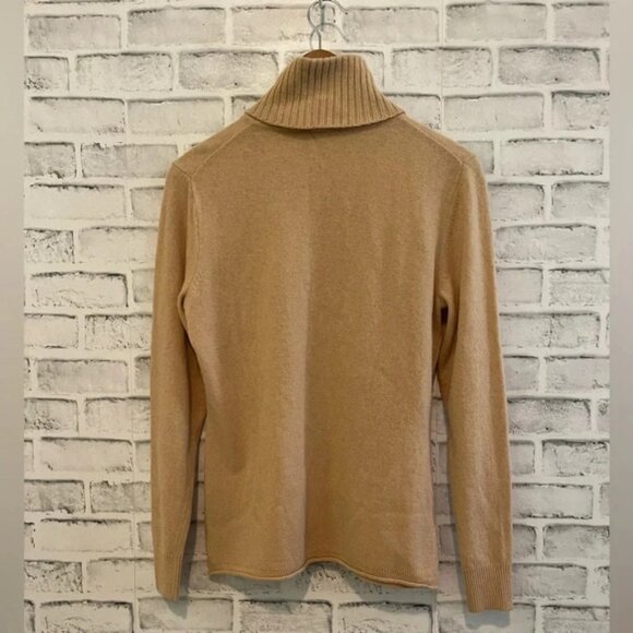 NWT! $298 Lafayette 148 NY moccasin wool/cashmere turtleneck sweater Medium - Picture 2 of 5